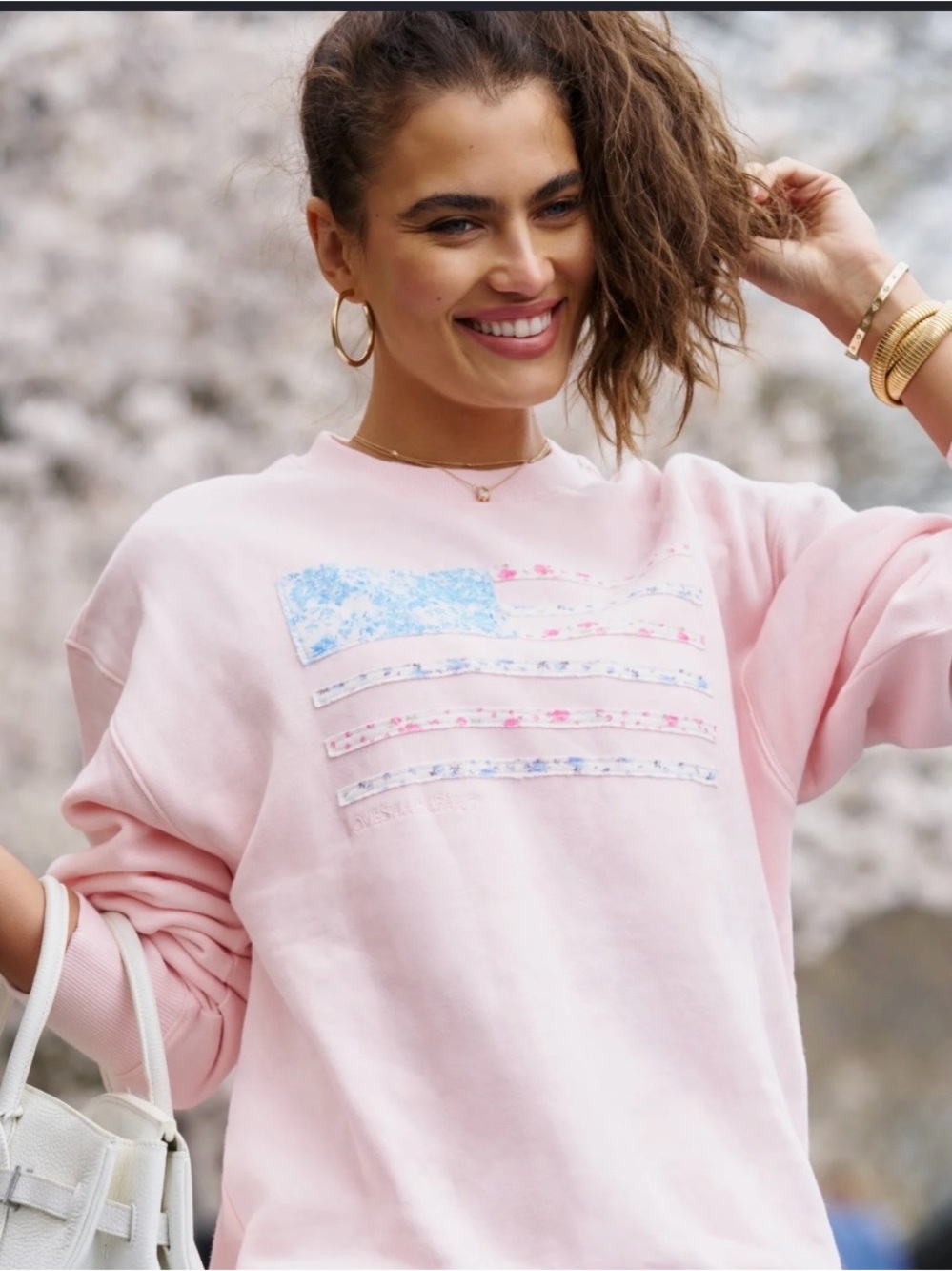 LoveShackFancy Pink Palo Americana Fleece Pullover M/L
